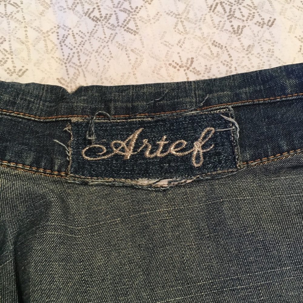 Denim Jacket Embroidered Rhinestone Jean Jacket - Picture 5 of 8